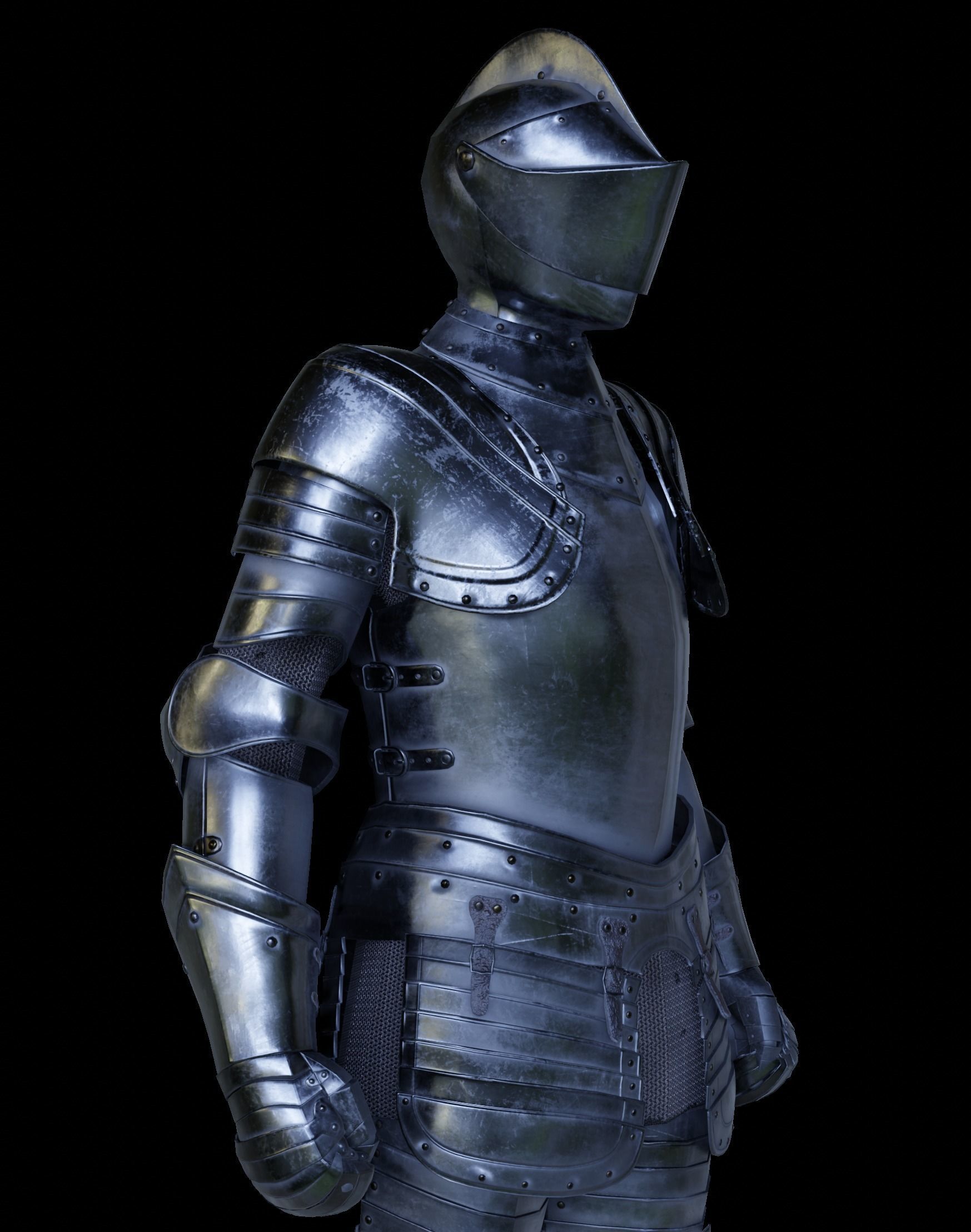 3d Medieval Knight Photorealistic Rigged Gameready Low-poly 3D model_7
