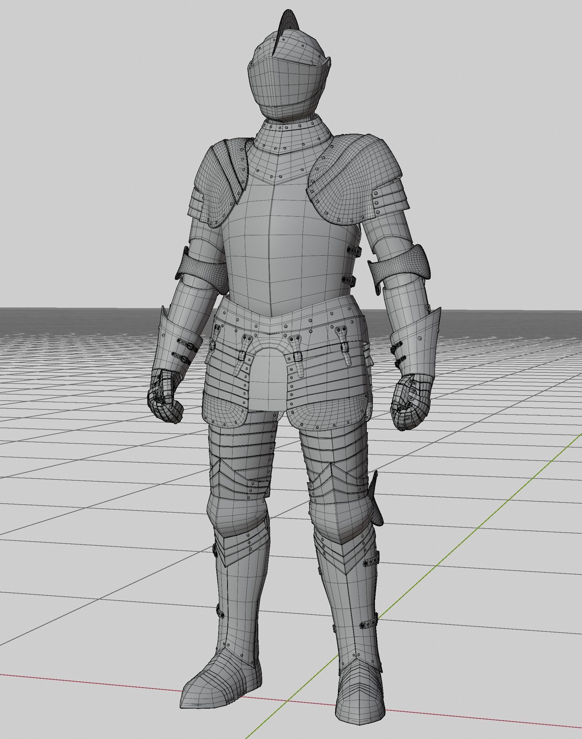 3d Medieval Knight Photorealistic Rigged Gameready Low-poly 3D model_2