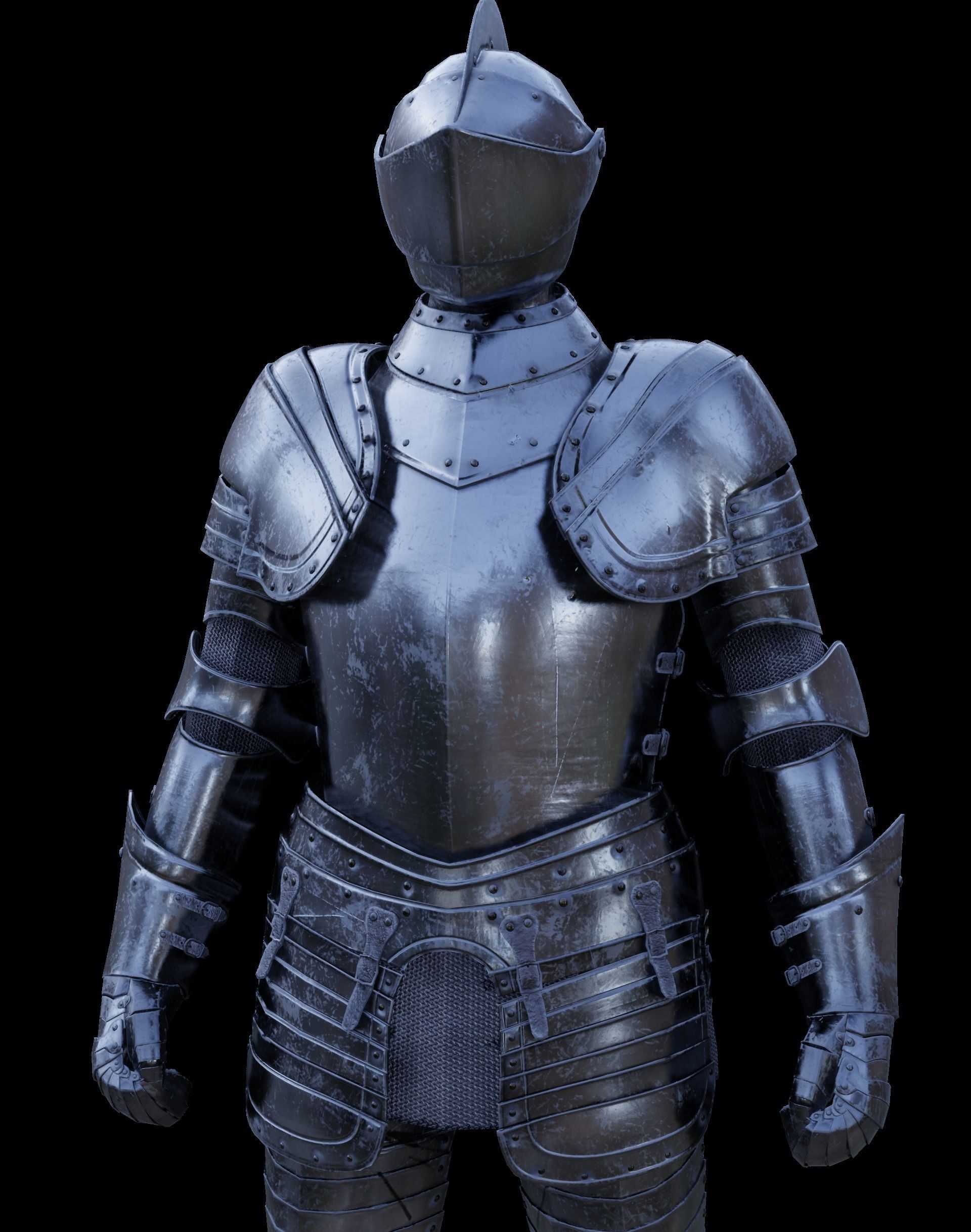 3d Medieval Knight Photorealistic Rigged Gameready Low-poly 3D model_4
