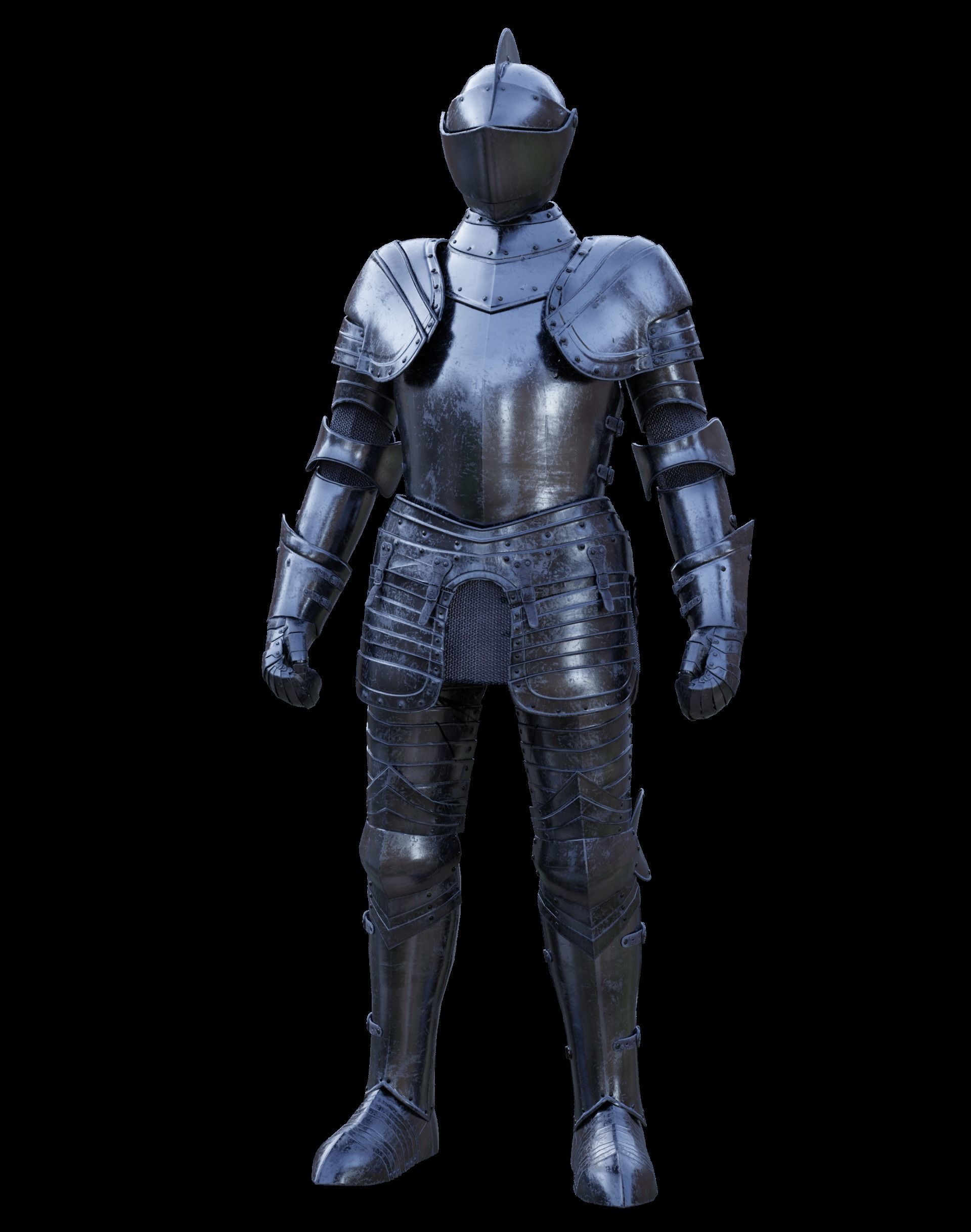3d Medieval Knight Photorealistic Rigged Gameready Low-poly 3D model_14