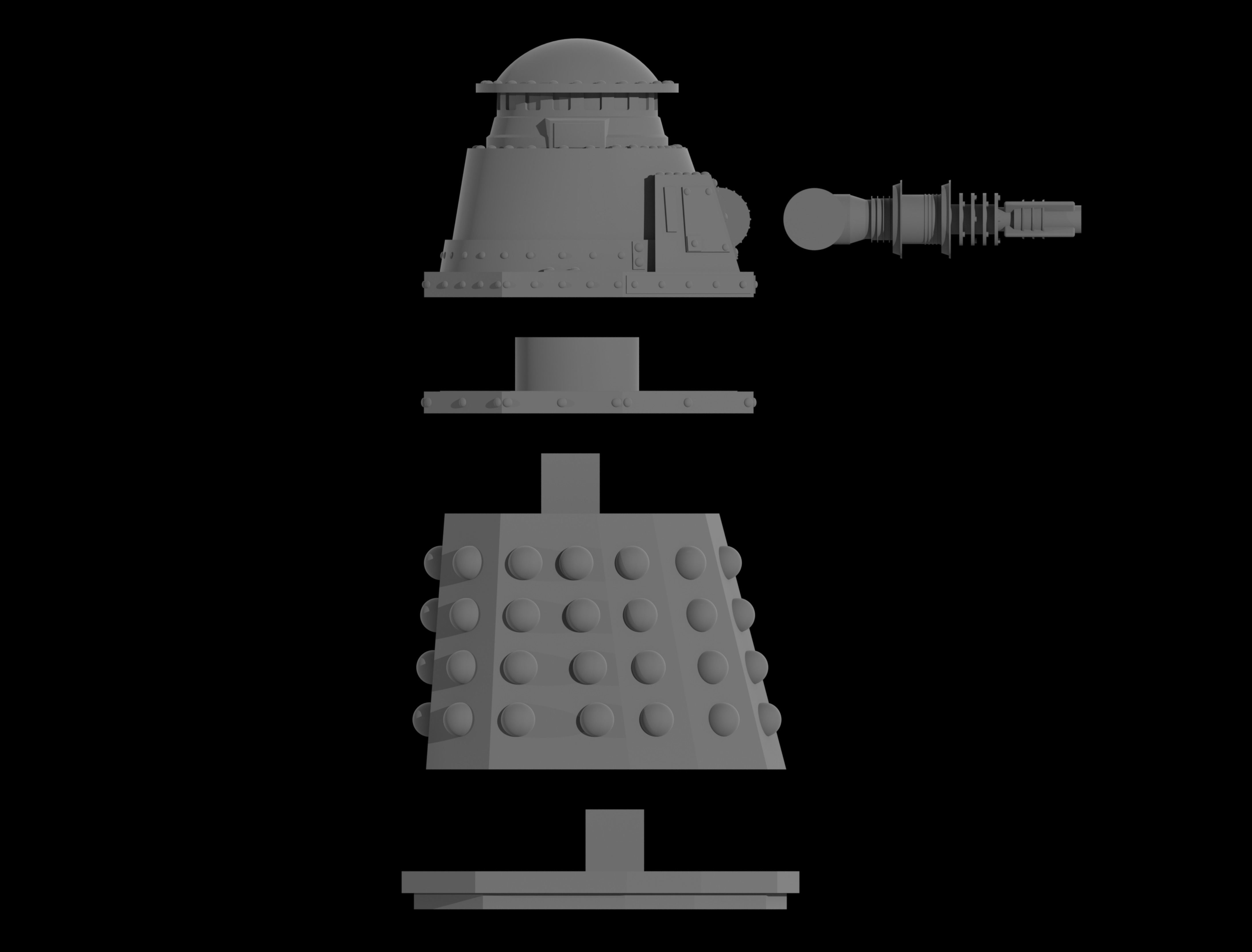 Imperial Special Weapons Dalek - 32MM Miniature 3D print model_1