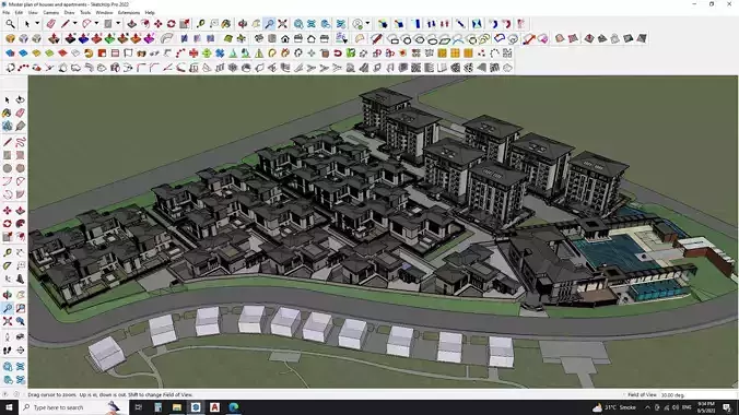 Explore 3D Apartment Houses and Master Plan sketchup model 3D model