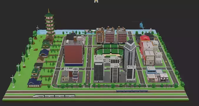 Low Poly City Pack - 300 Models Mega Pack