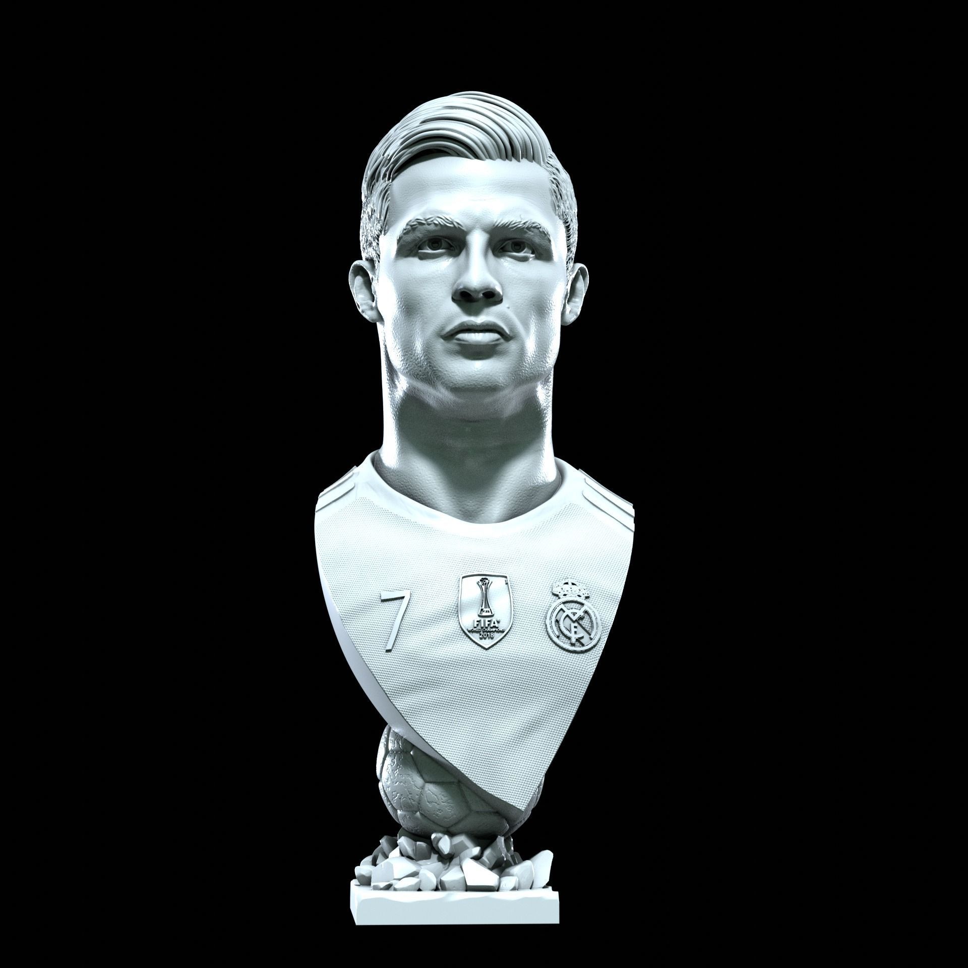 Cristiano Ronaldo bust for 3d printing 3D print model_13