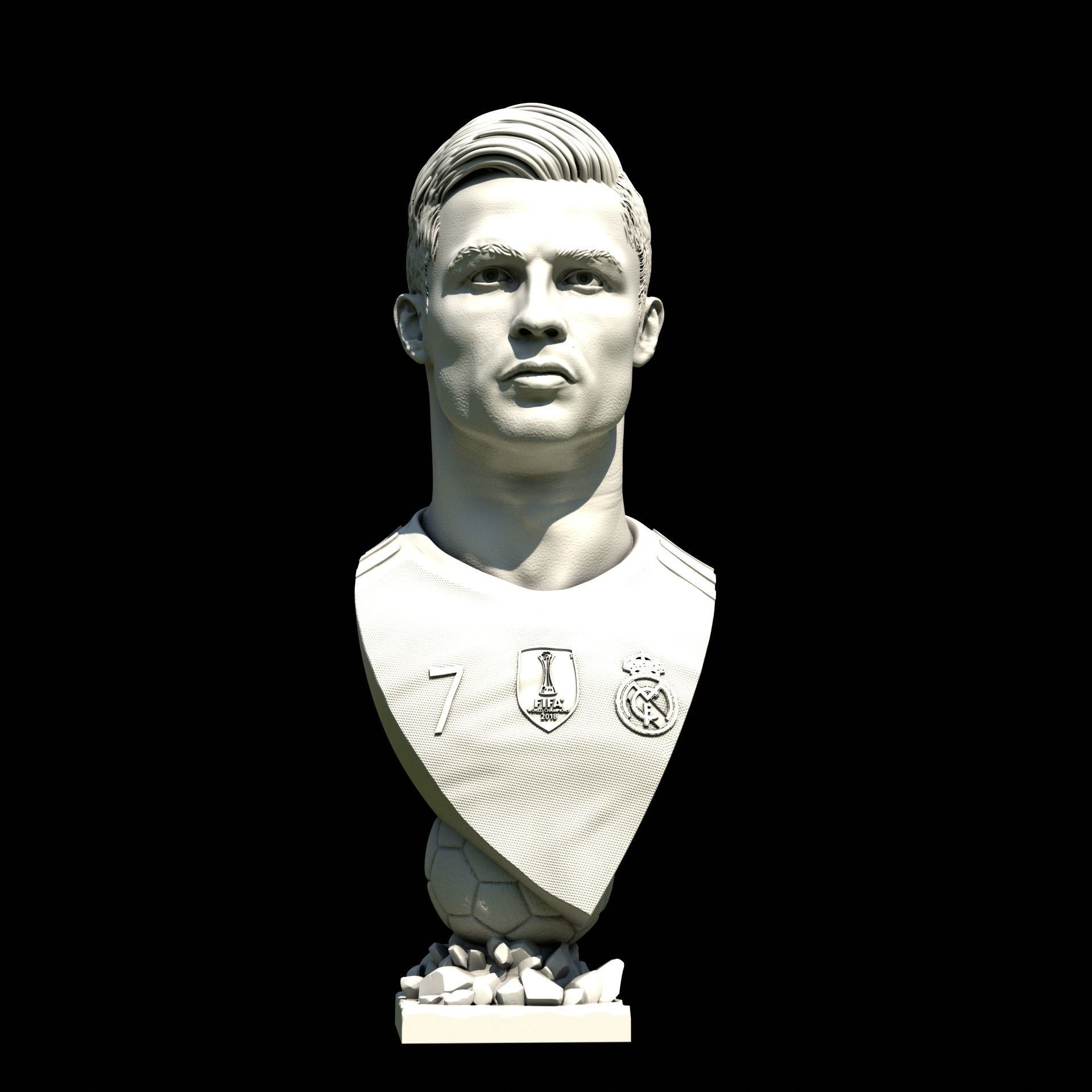 Cristiano Ronaldo bust for 3d printing 3D print model_11