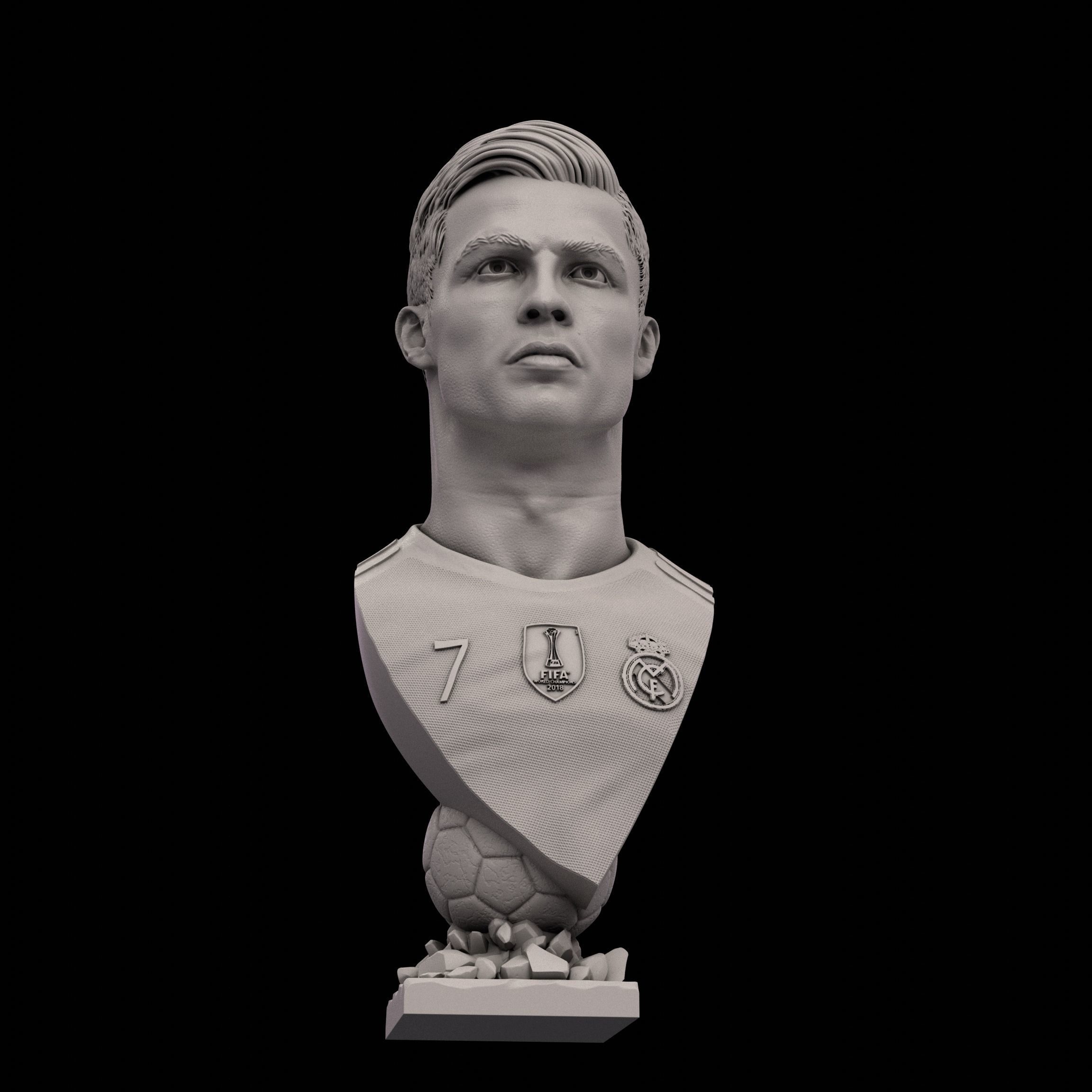 Cristiano Ronaldo bust for 3d printing 3D print model_5
