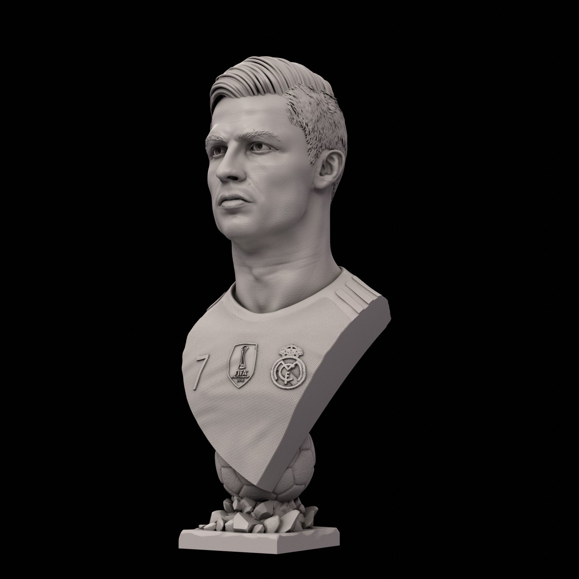 Cristiano Ronaldo bust for 3d printing 3D print model_8