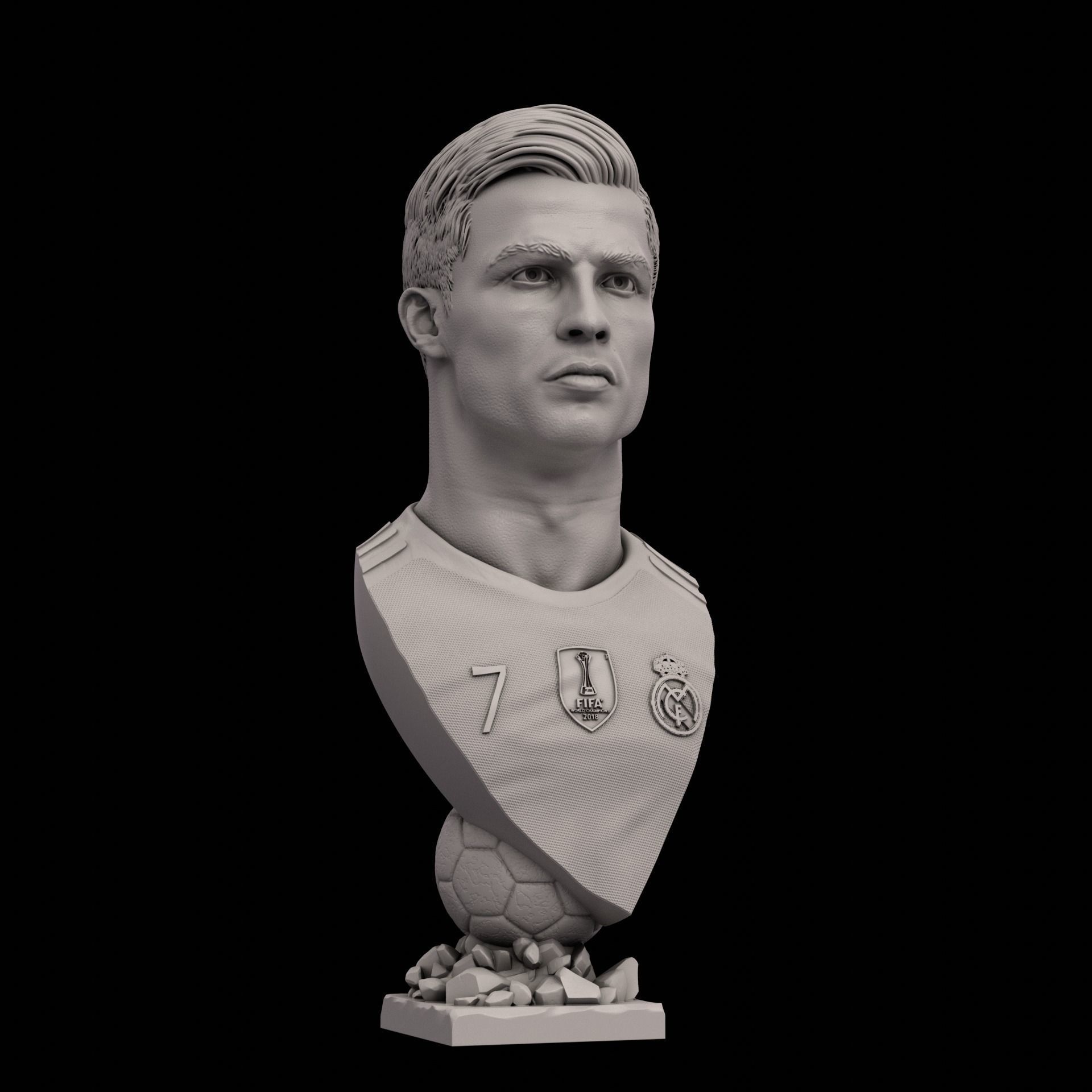 Cristiano Ronaldo bust for 3d printing 3D print model_6
