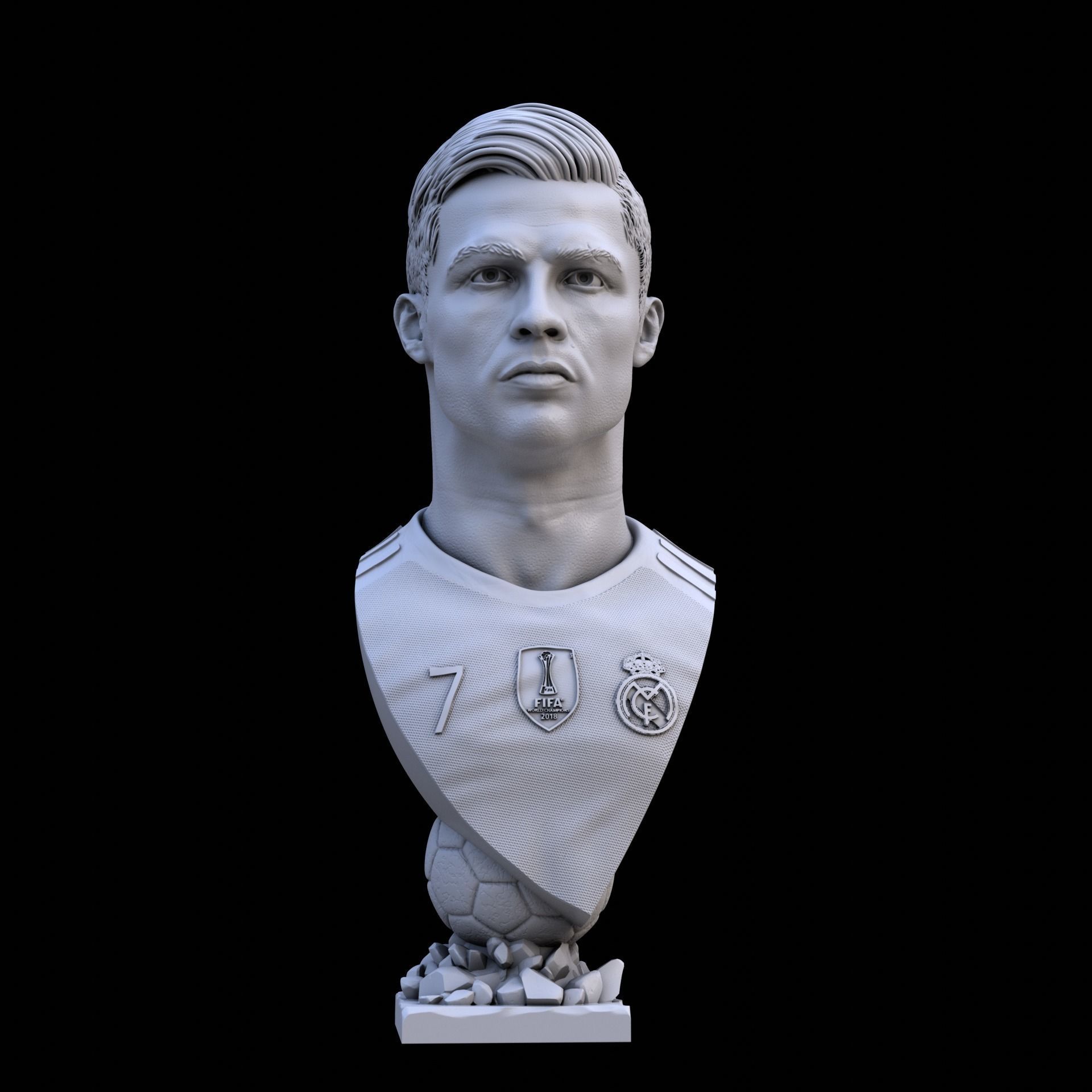 Cristiano Ronaldo bust for 3d printing 3D print model_9