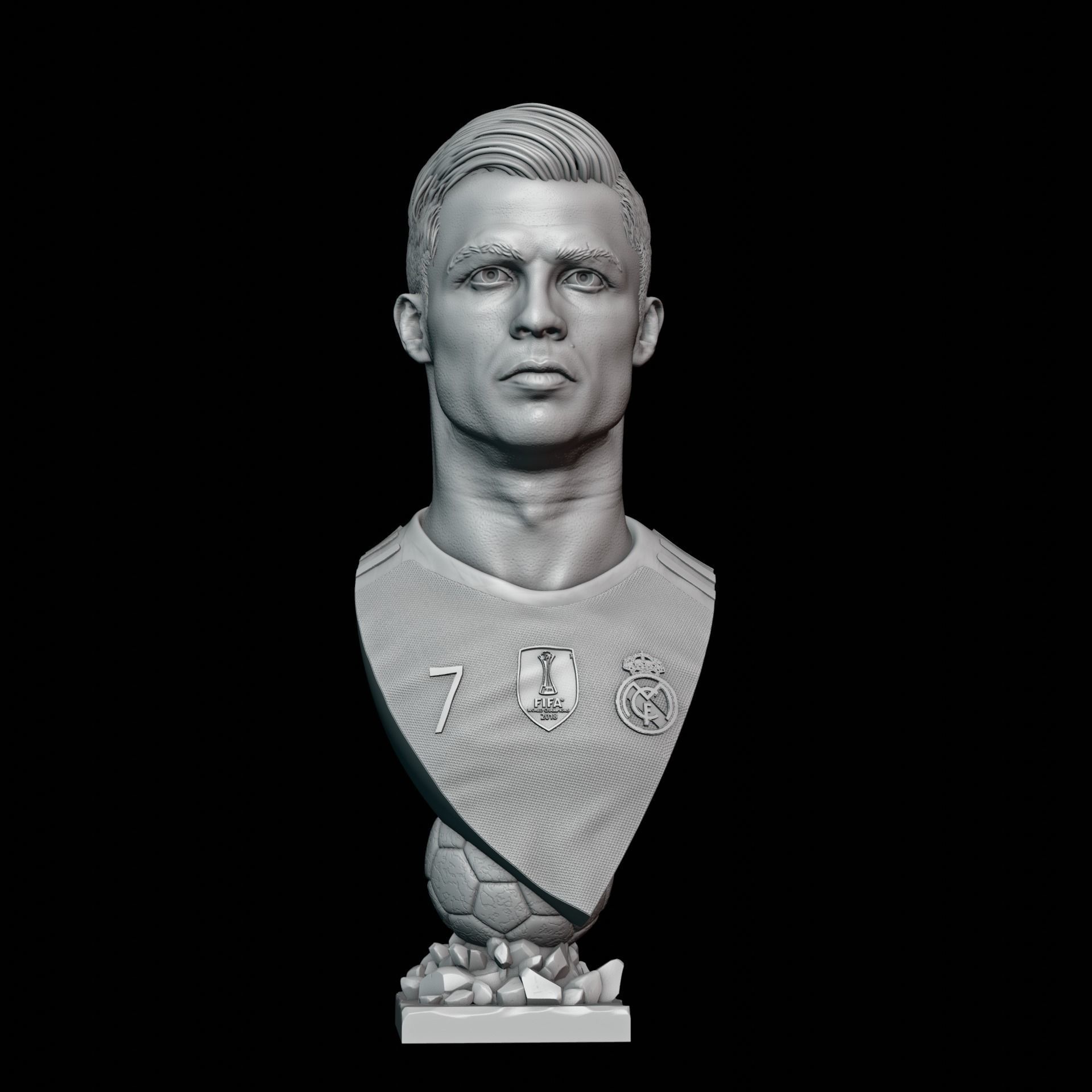 Cristiano Ronaldo bust for 3d printing 3D print model_14