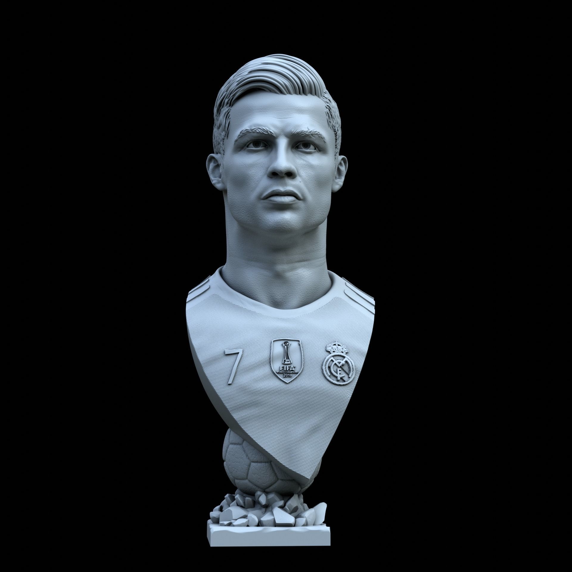 Cristiano Ronaldo bust for 3d printing 3D print model_12