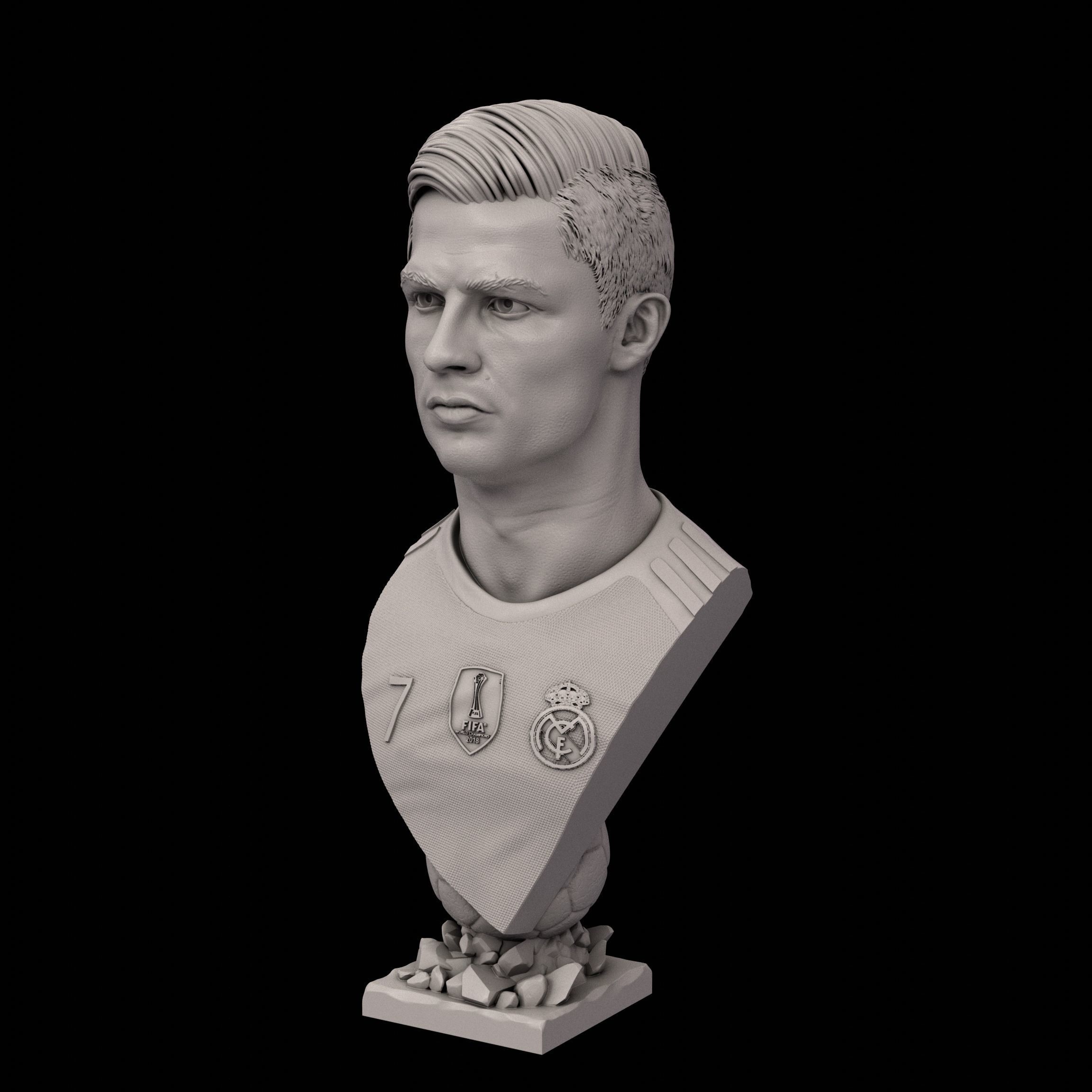 Cristiano Ronaldo bust for 3d printing 3D print model_4