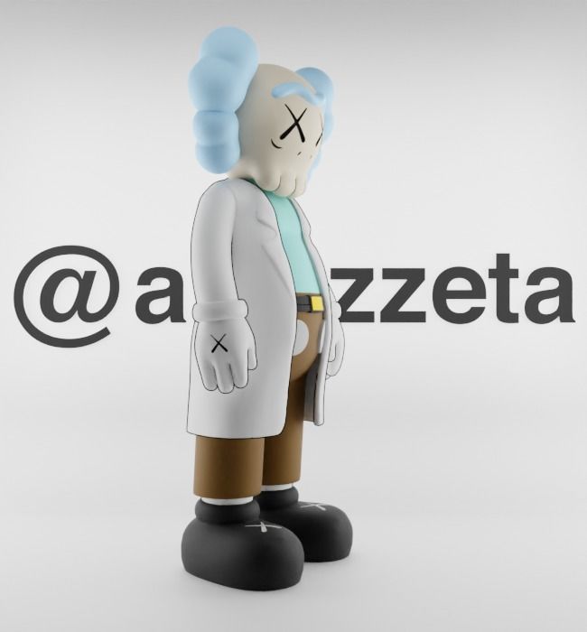 Kaws Rick Sanchez Textured Low-poly 3D model_31