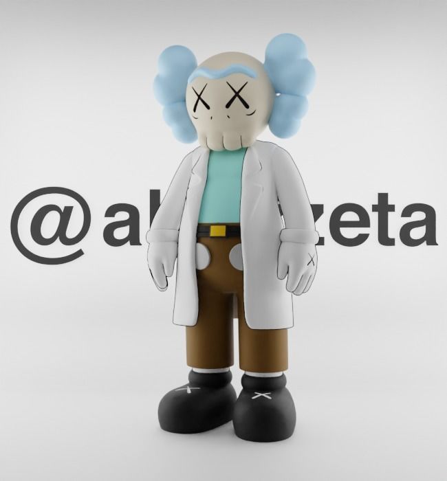 Kaws Rick Sanchez Textured Low-poly 3D model_3