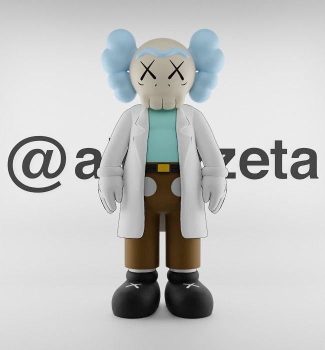 Kaws Rick Sanchez Textured Low-poly 3D model_1