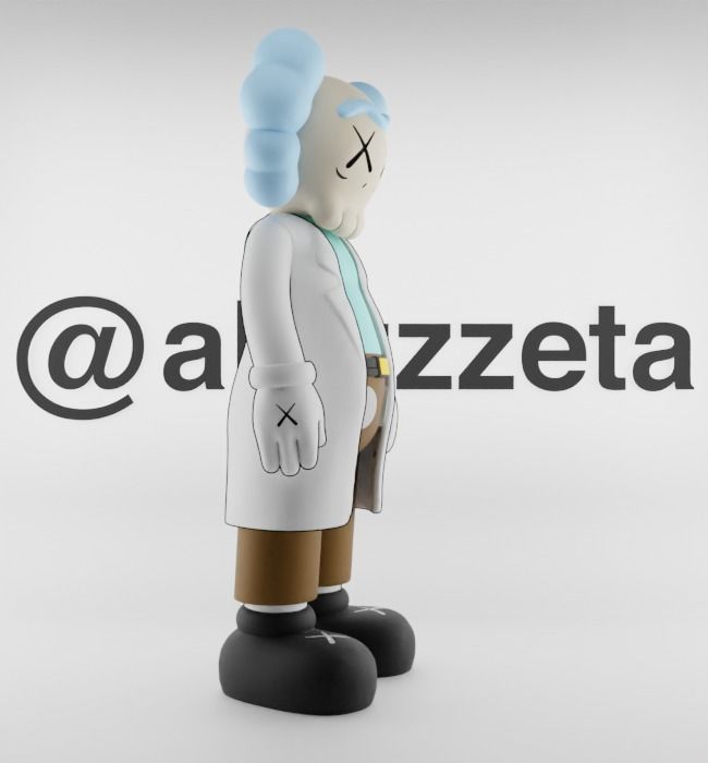 Kaws Rick Sanchez Textured Low-poly 3D model_30