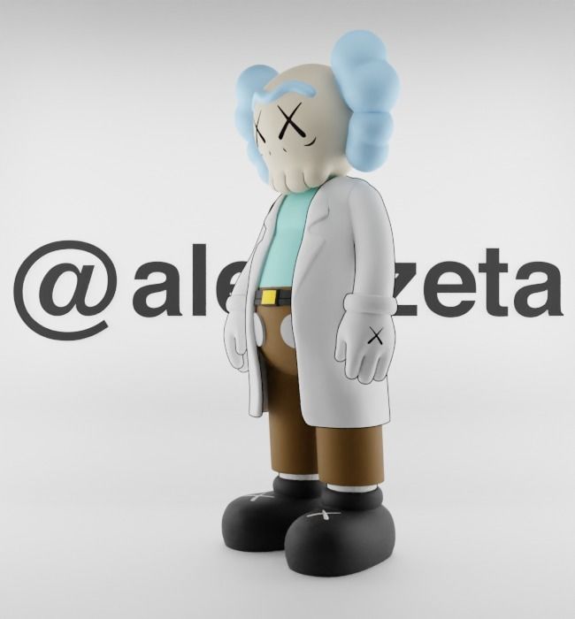 Kaws Rick Sanchez Textured Low-poly 3D model_6