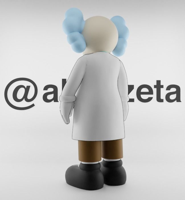 Kaws Rick Sanchez Textured Low-poly 3D model_16