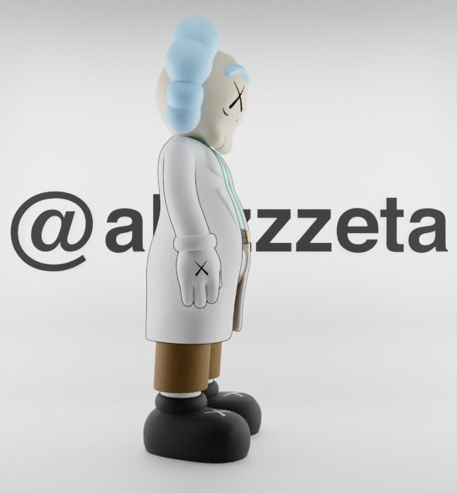 Kaws Rick Sanchez Textured Low-poly 3D model_29