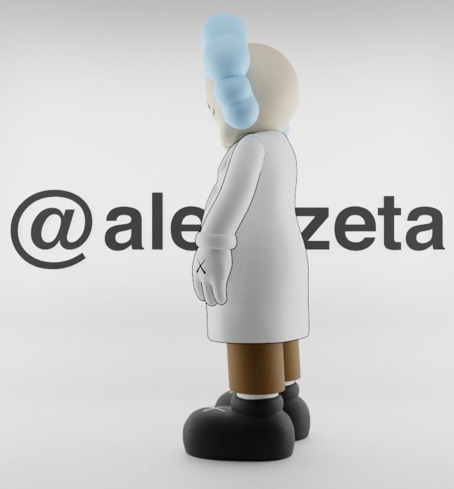 Kaws Rick Sanchez Textured Low-poly 3D model_12