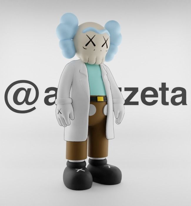 Kaws Rick Sanchez Textured Low-poly 3D model_34