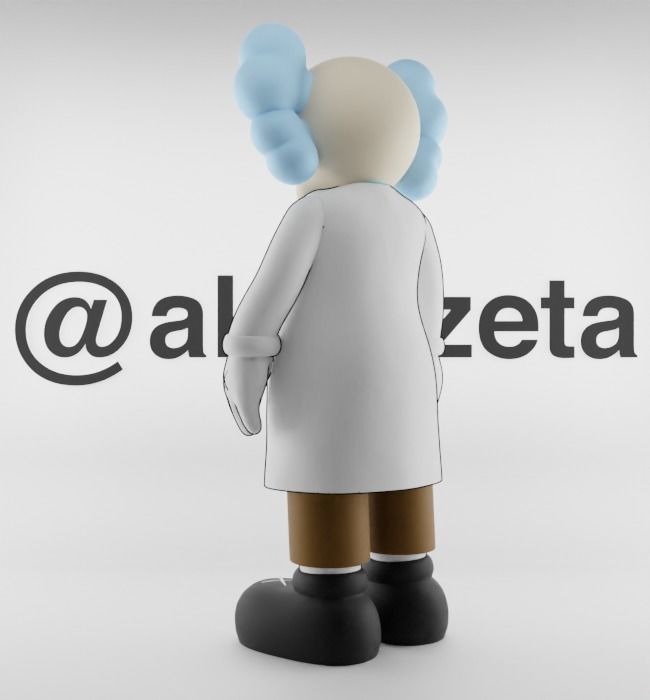 Kaws Rick Sanchez Textured Low-poly 3D model_15