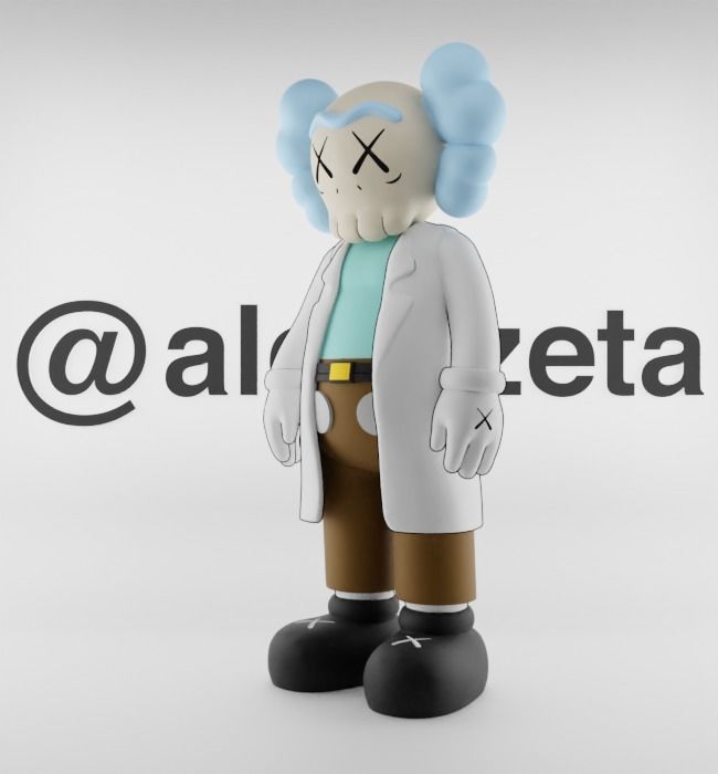 Kaws Rick Sanchez Textured Low-poly 3D model_5