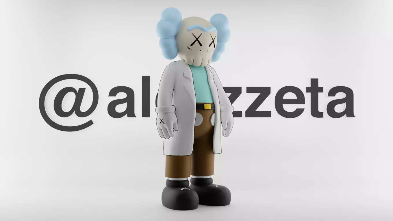 Kaws Rick Sanchez Textured Low-poly 3D model_0