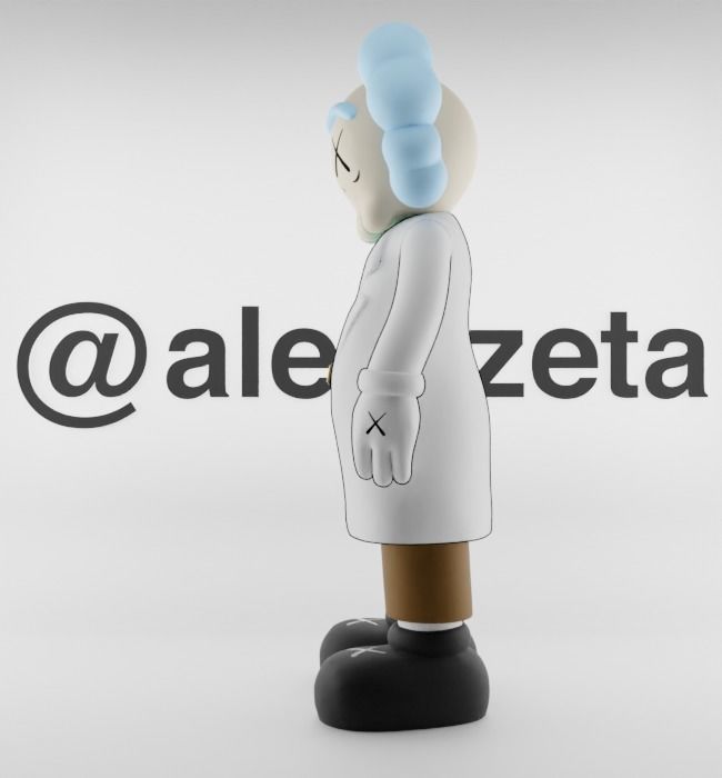 Kaws Rick Sanchez Textured Low-poly 3D model_10