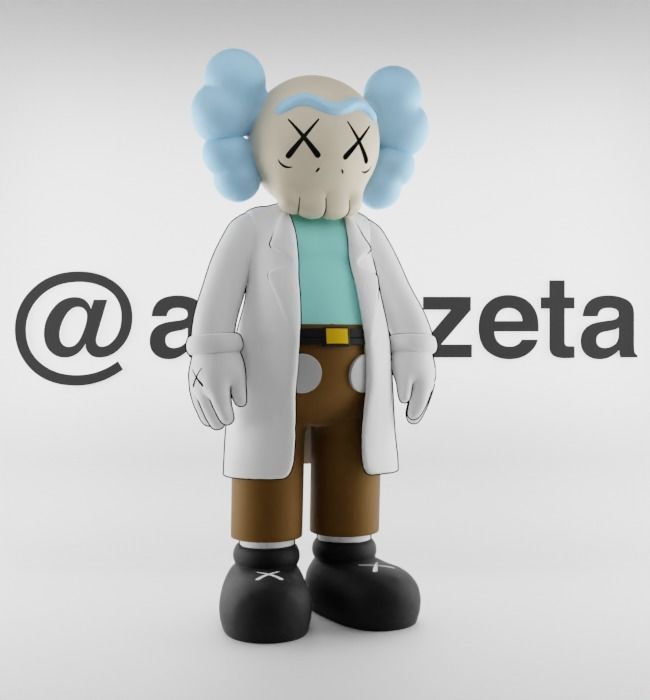 Kaws Rick Sanchez Textured Low-poly 3D model_35