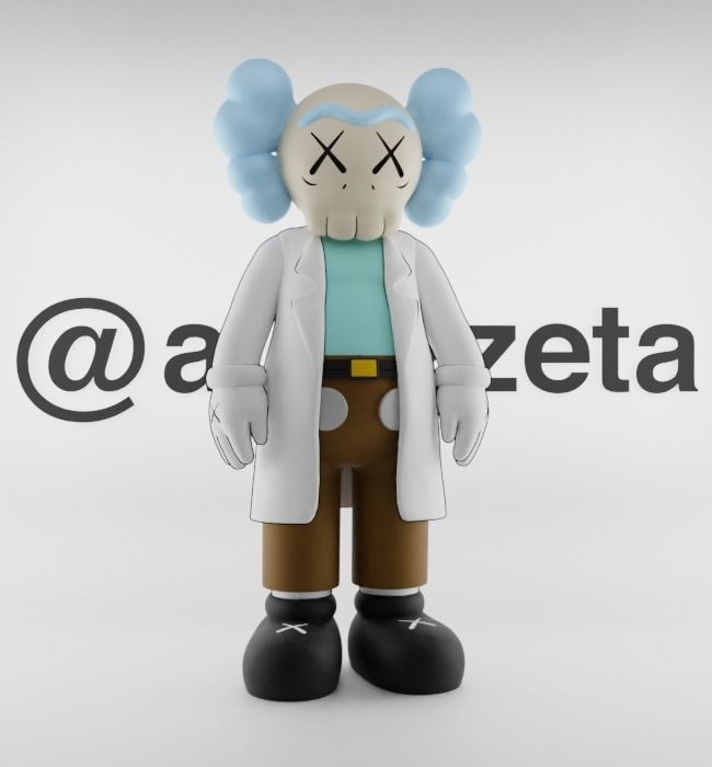 Kaws Rick Sanchez Textured Low-poly 3D model_36