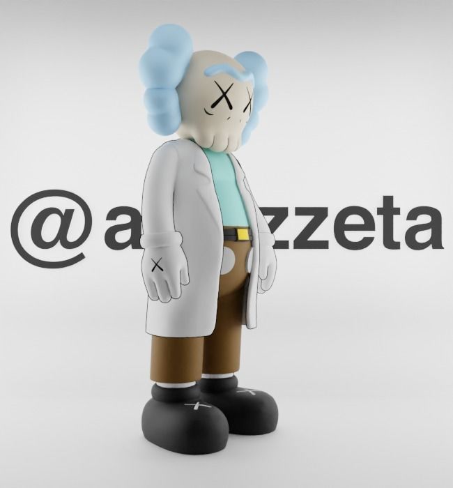 Kaws Rick Sanchez Textured Low-poly 3D model_32