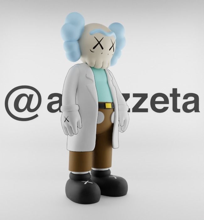 Kaws Rick Sanchez Textured Low-poly 3D model_33