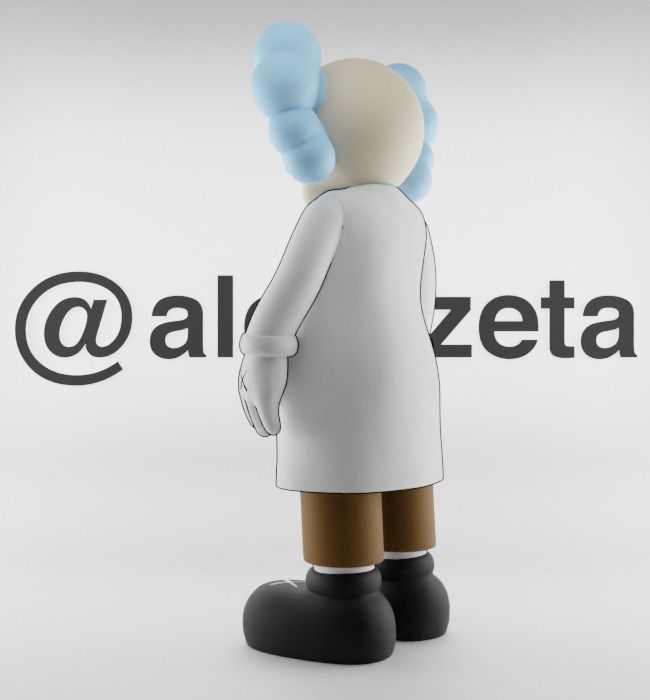 Kaws Rick Sanchez Textured Low-poly 3D model_14