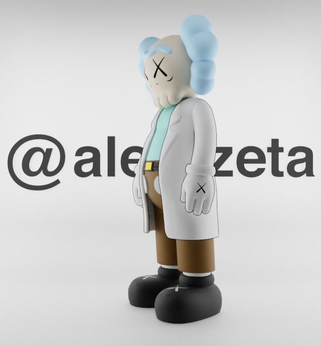 Kaws Rick Sanchez Textured Low-poly 3D model_7