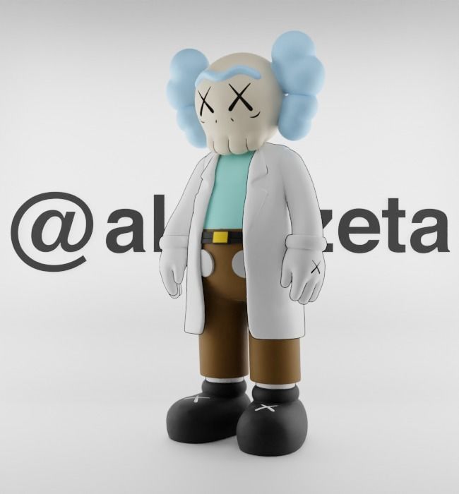 Kaws Rick Sanchez Textured Low-poly 3D model_4