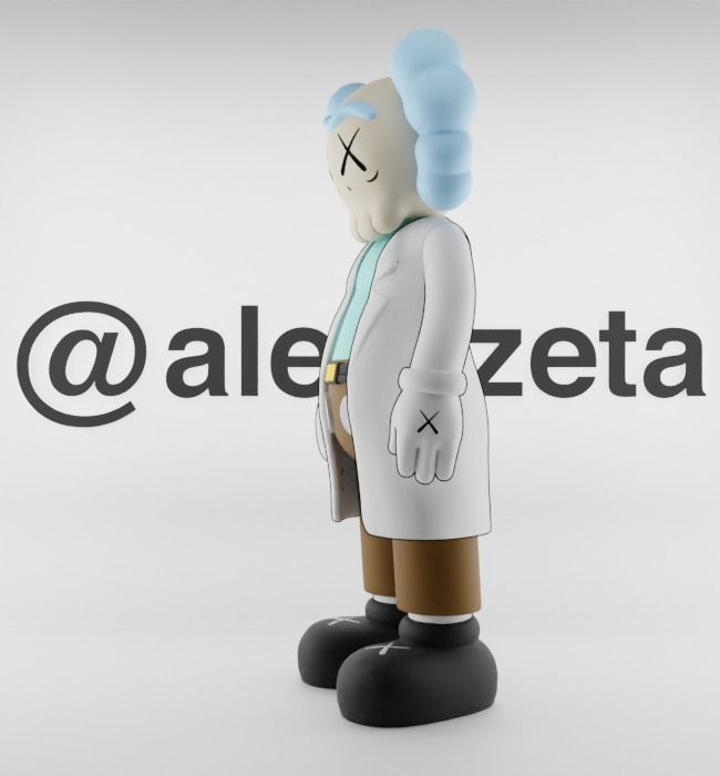 Kaws Rick Sanchez Textured Low-poly 3D model_8