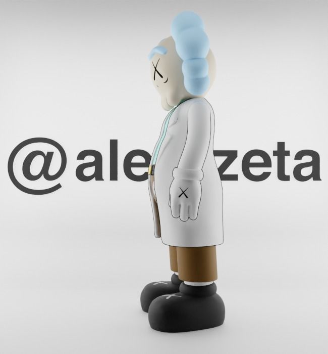 Kaws Rick Sanchez Textured Low-poly 3D model_9