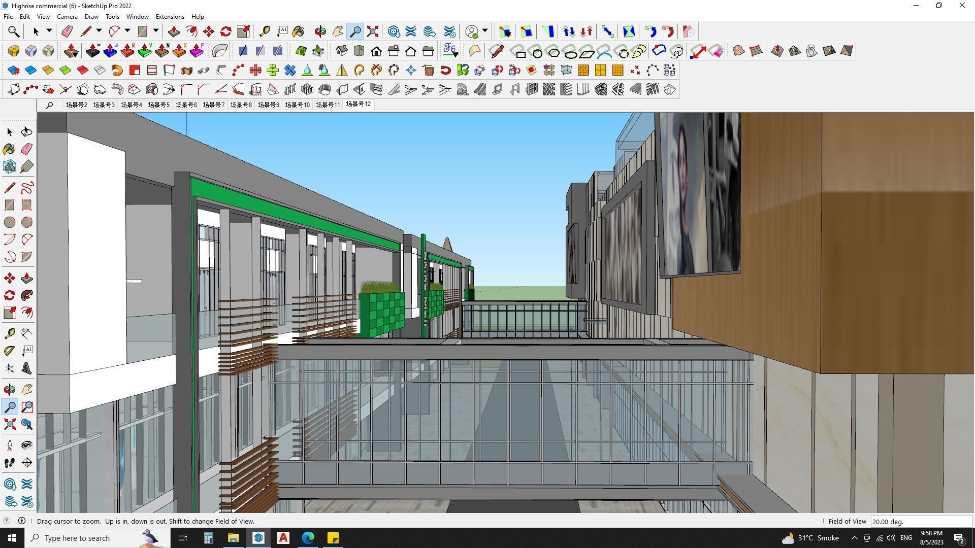 office building shopping mall sketchup model  3D model_3