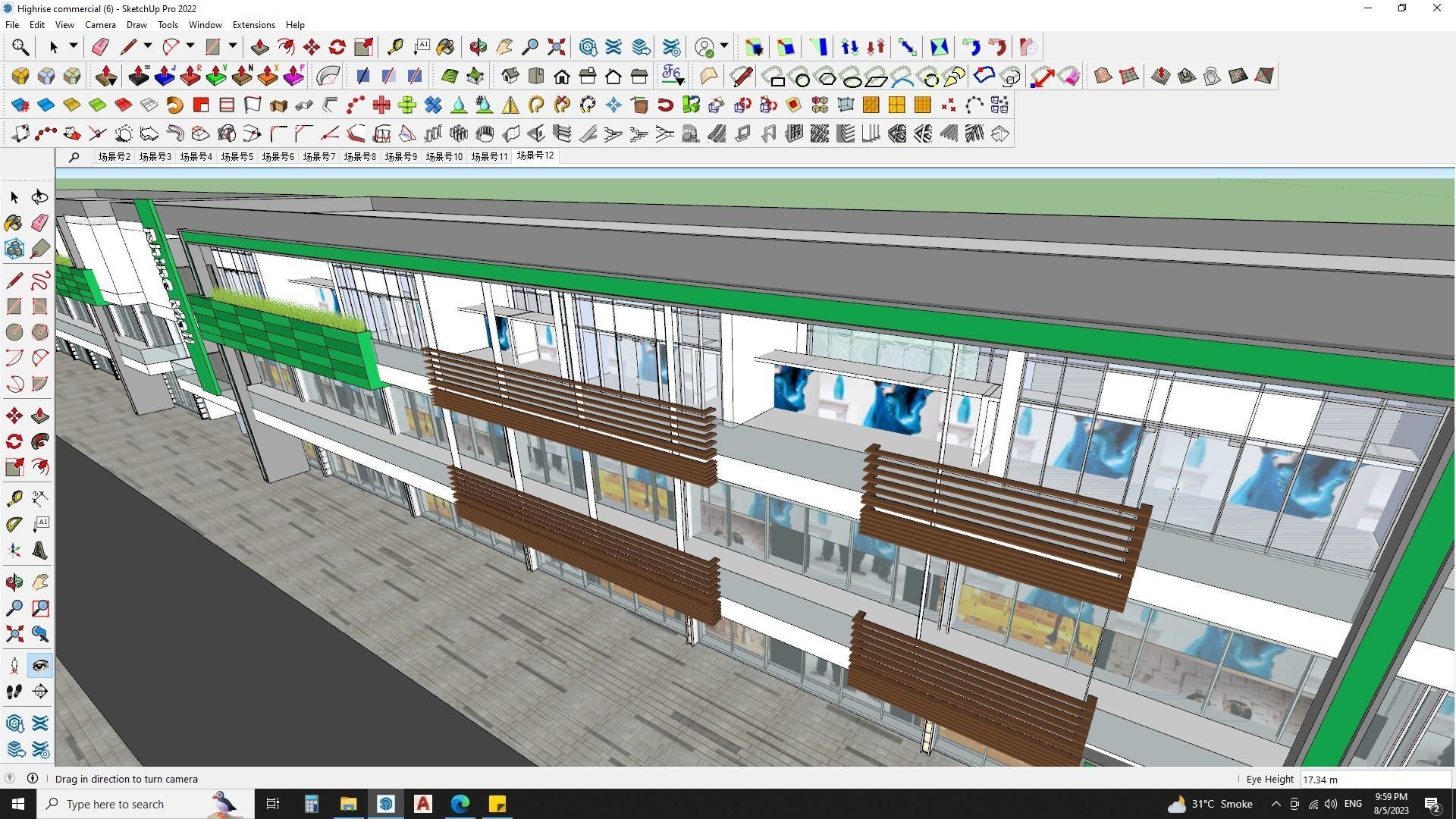 office building shopping mall sketchup model  3D model_12