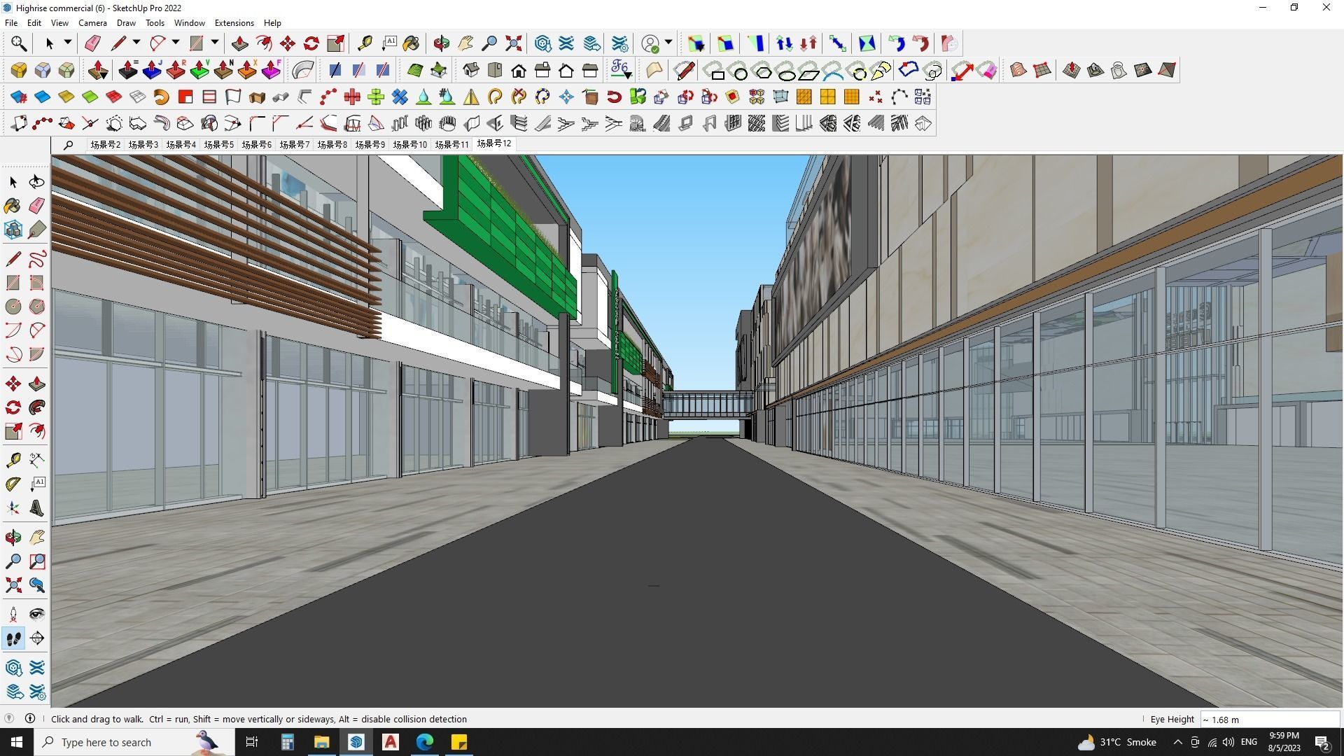 office building shopping mall sketchup model  3D model_4