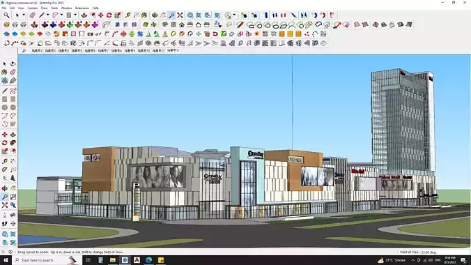 office building shopping mall sketchup model  3D model