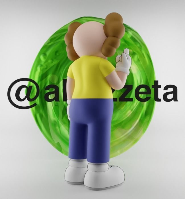 Kaws Morty Smith Middle Finger for Print 3D print model_23