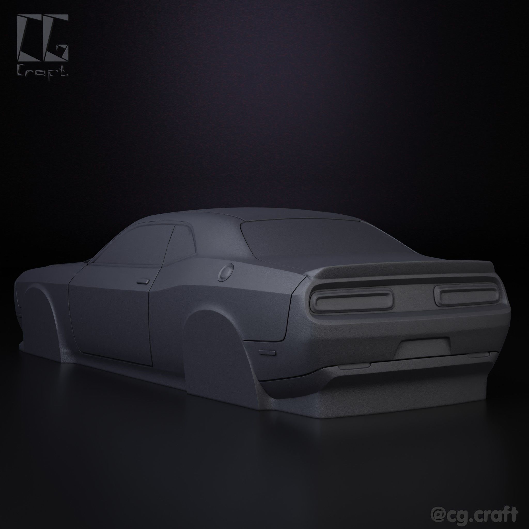 Dodge Challenger simplified decorative model 3D print model_1