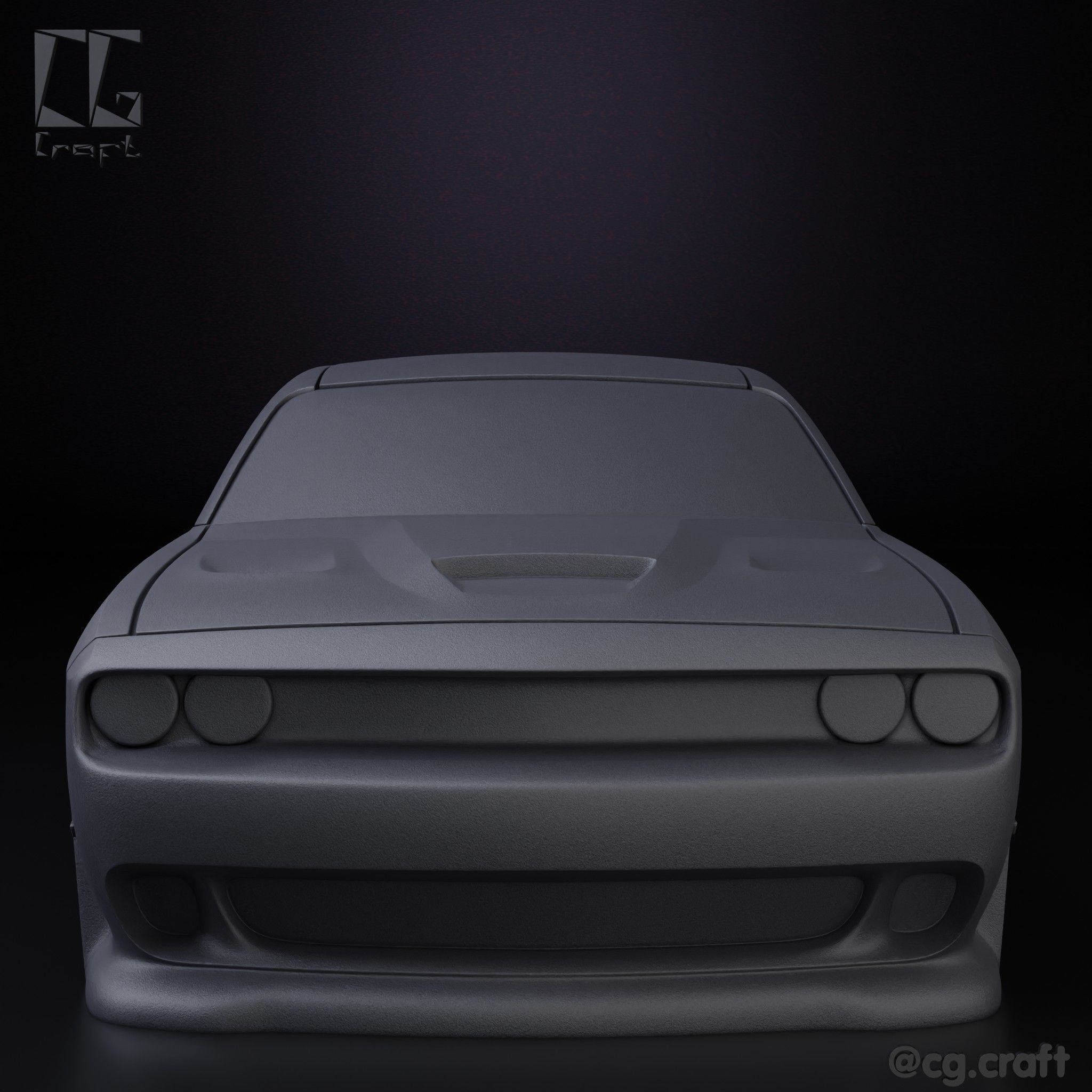 Dodge Challenger simplified decorative model 3D print model_4