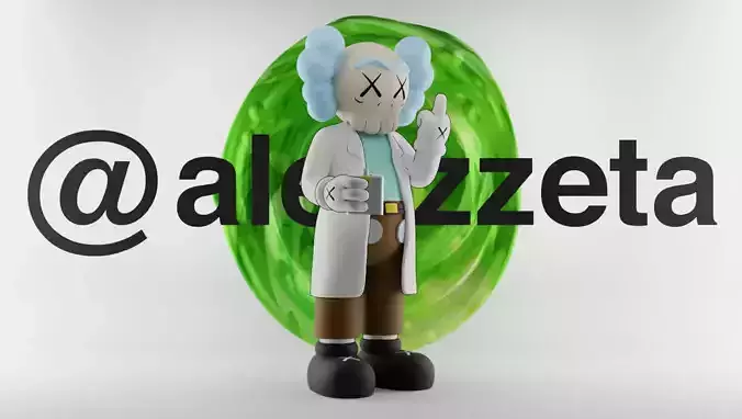 Kaws Rick Sanchez Middle Finger for Print 3D print model