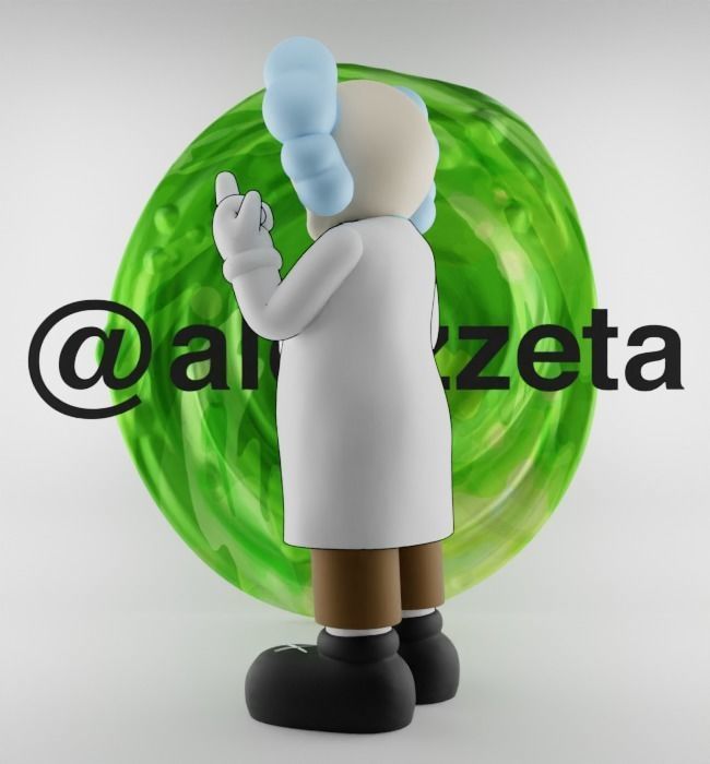 Kaws Rick Sanchez x Morty Smith Middle Finger for Print 3D print model_7