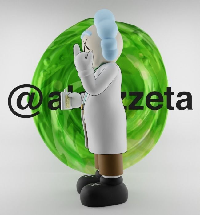 Kaws Rick Sanchez x Morty Smith Middle Finger for Print 3D print model_5