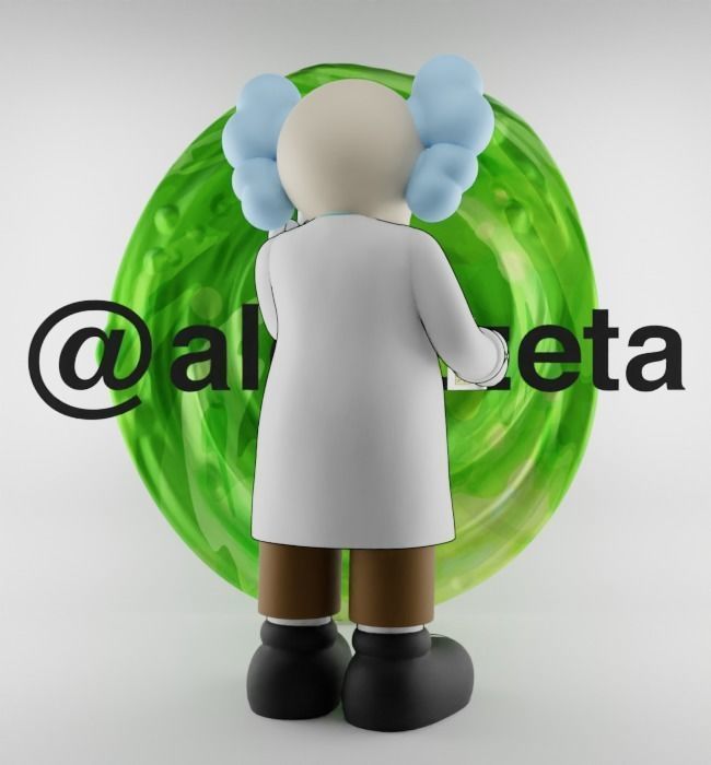 Kaws Rick Sanchez x Morty Smith Middle Finger for Print 3D print model_11