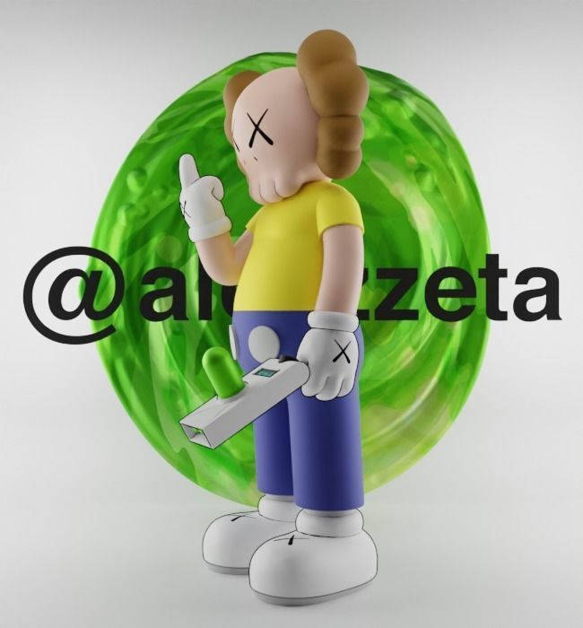 Kaws Rick Sanchez x Morty Smith Middle Finger for Print 3D print model_22